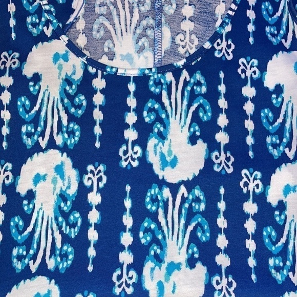 Lilly Pulitzer Melle Indigo Get In Line Trapeze 100% Cotton Jersey Tank Dress - Picture 7 of 7